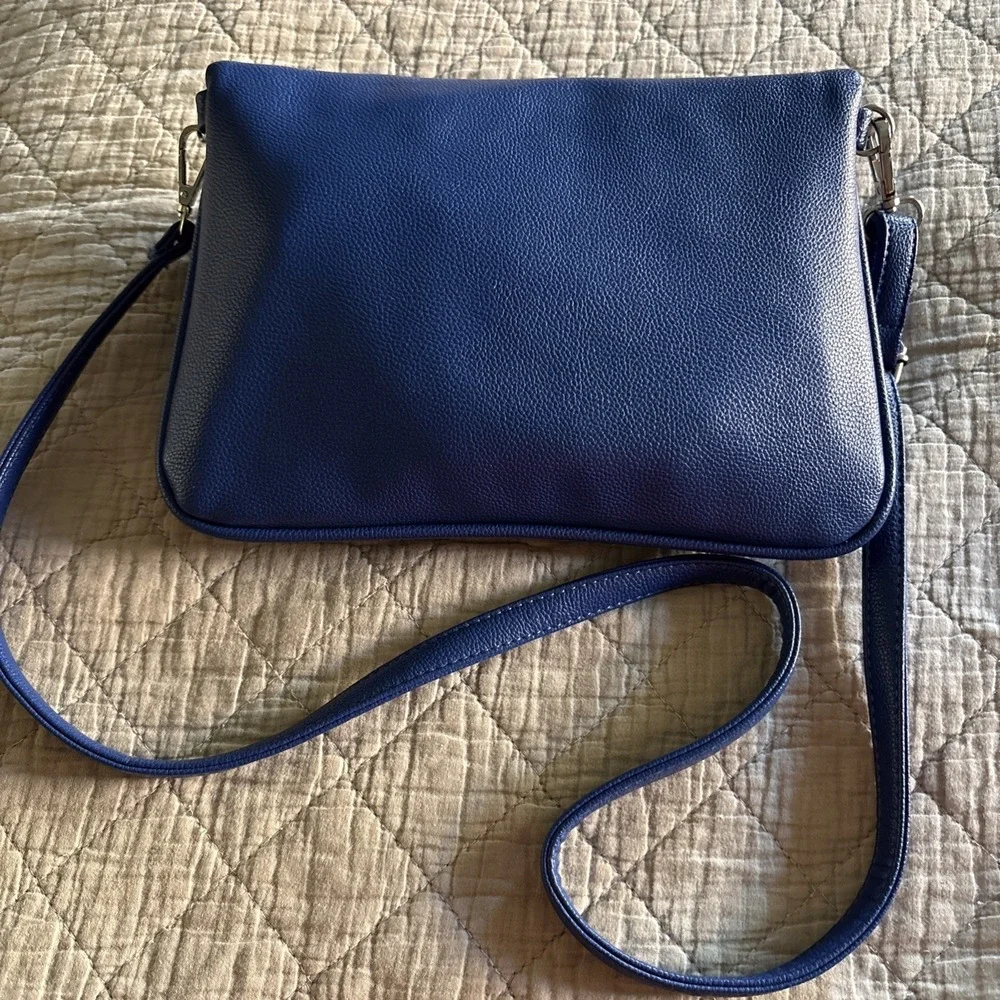 Mulberry‎ Satchel Bag Pigment Blue Pebble Leather Crossbody Handbag Designer